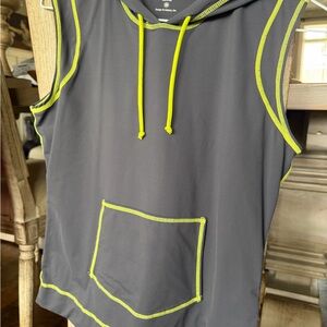 Athleta Gray Hoodie with Neon Trim